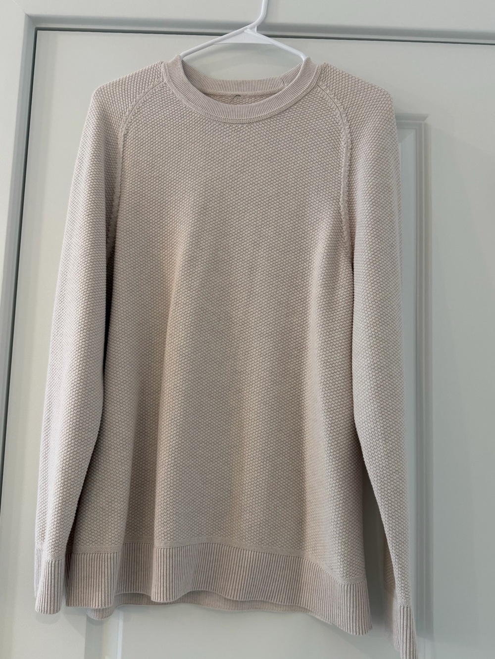 Lululemon - Men’s Large Cream Textured Crewneck Sweater